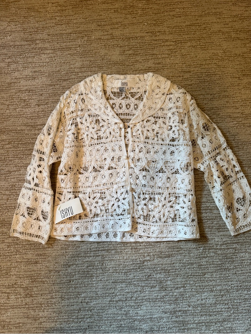 ISH Crochet Lace Women's Shorts in Cream